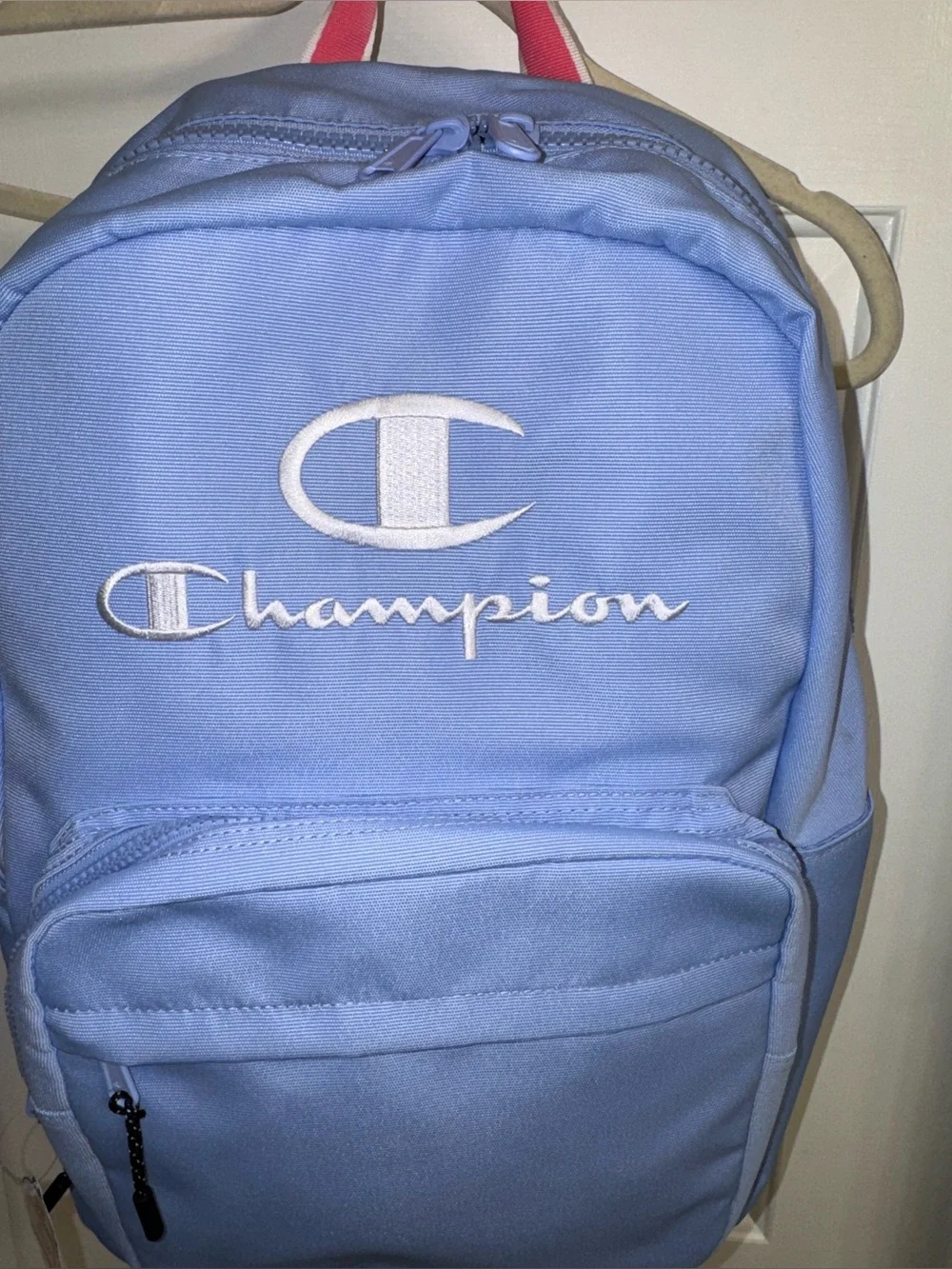 Champion Estate Kids Backpack in Blue with Pink Handle Holds up to 17” Laptop